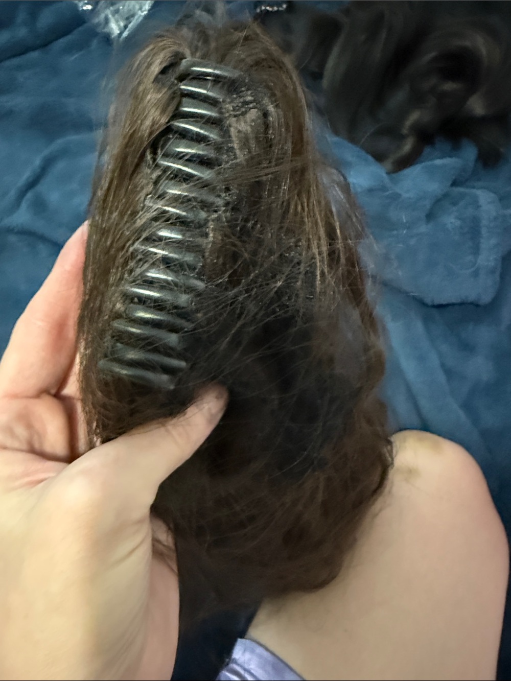 Brown Clip-In Hair Topper with Wide Comb